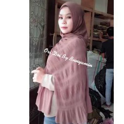 DOI//PASMINA CERUTY//PASHMINA PLISKET SMOKE ORI DOA IBU