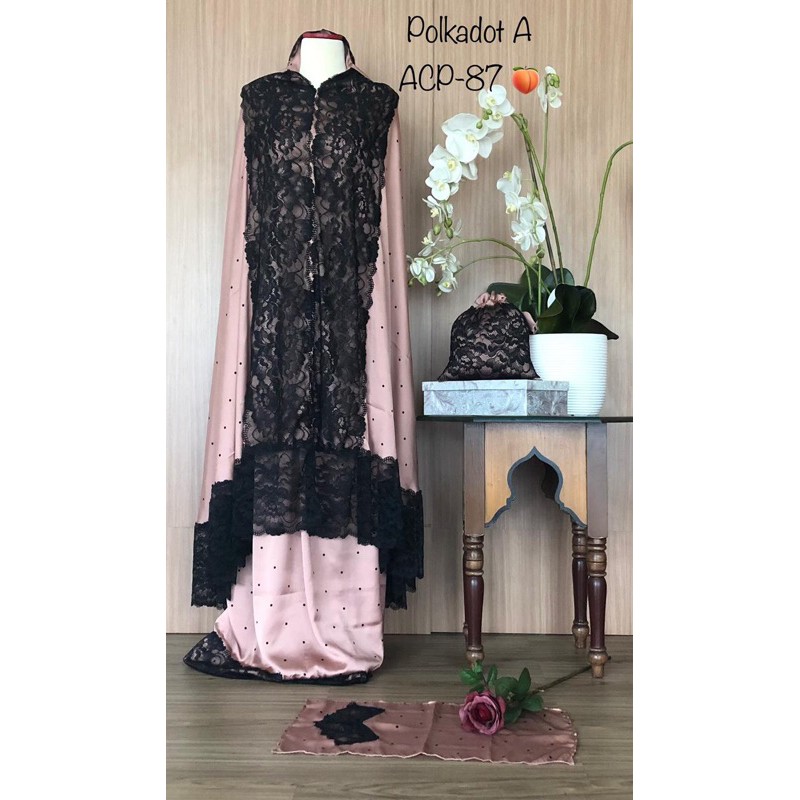 Mukena Silk Premium Rubiah - POLKADOT A •ACP-87