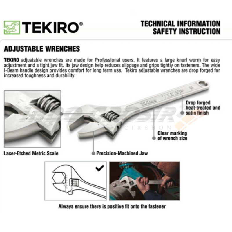 TEKIRO Kunci Inggris 8 10 12  Inch Adjustable Wrench 8&quot; 10&quot; 12&quot; Alat Mengencangkan Melepas Mur Baud