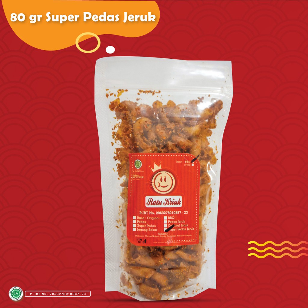 Makaroni Kriuk 80gr by Ratu Kriuk/ Makaroni Pedas / Makanan Ringan