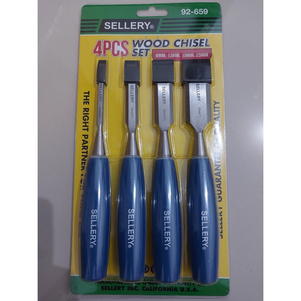 Pahat Tatah Kayu Set SELLERY 92-659 (4 Pcs Wood Chisel set Sellery)