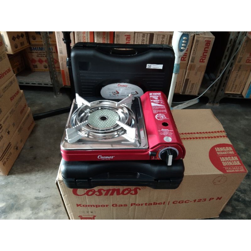 kompor gas portable cosmos CGC-123 P N stainless seteel 2in1 / kompor piknik cgc 123 pun / kompor portable cgc123pn