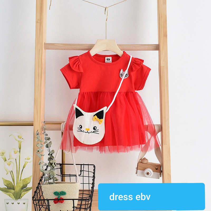 LittleAaron DRESS TWIN CATTY BAG 264 EBV Baju Dress Anak Perempuan Import 6 bulan - 3 tahun