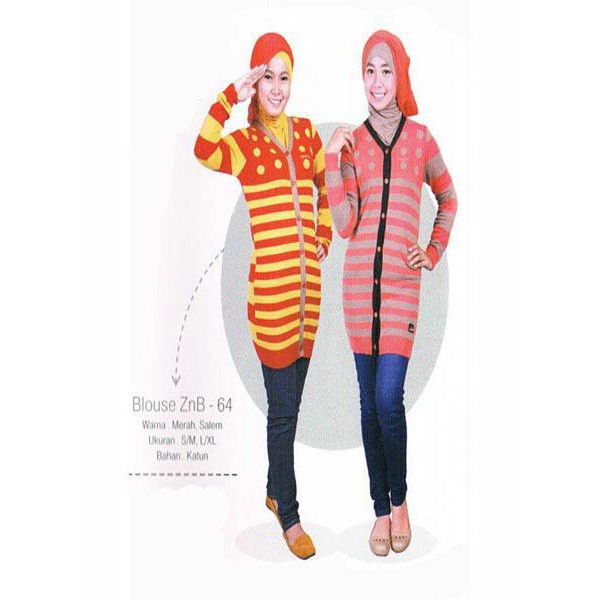 Blouse Zenitha belia ZNb 64 merah