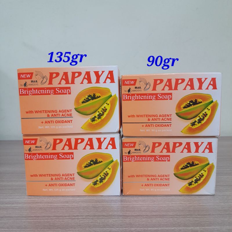 R&L Sabun Papaya Brightening Soap 90gr 135gr/Sabun Papaya Ori By PT.Amosys Indonesia sudah BPOM