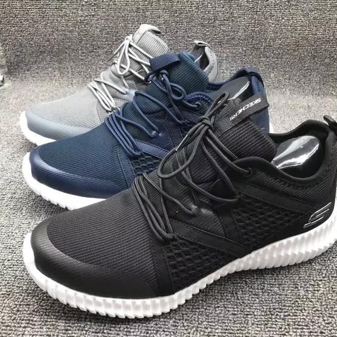 promo sepatu pria skechers/ skecher/ sketchers/ sketcher muzzin falcon - hitam, 40 terbaru