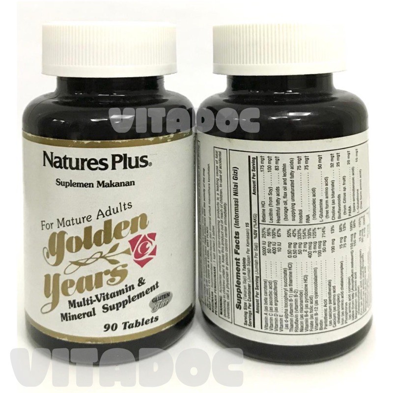 Natures Plus Golden Years 90 Multivitamin multi vitamin Orang Tua Lansia Nature Plus