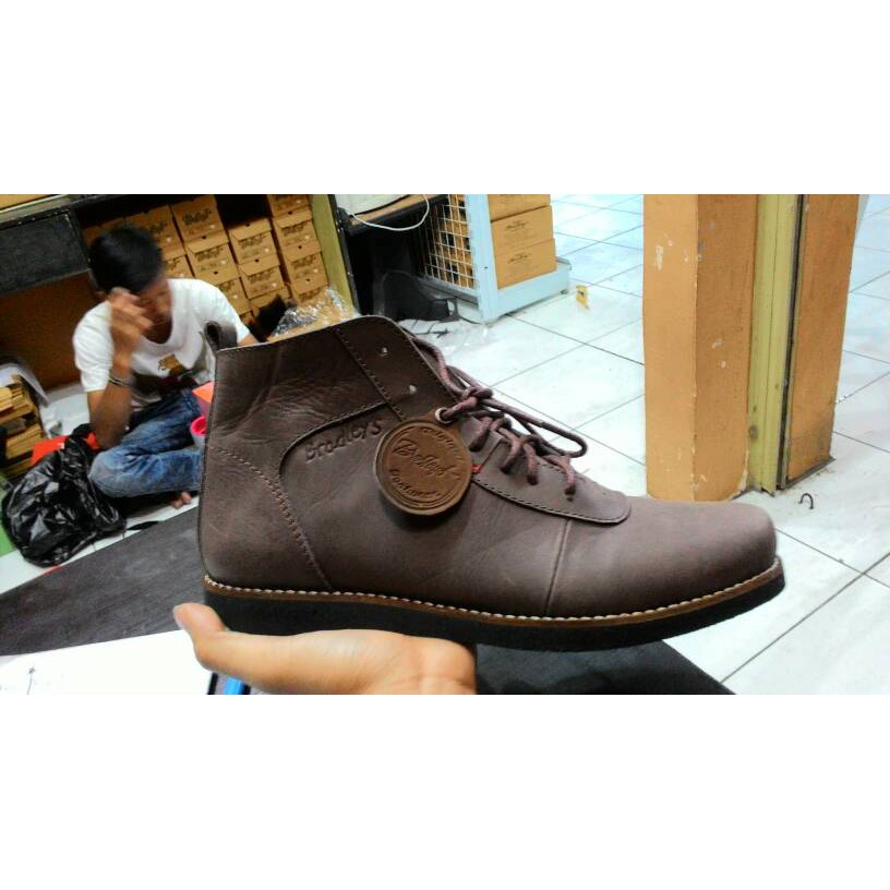 Premium Leather Boots Bradley's Anubis Brown (Kulit Asli)