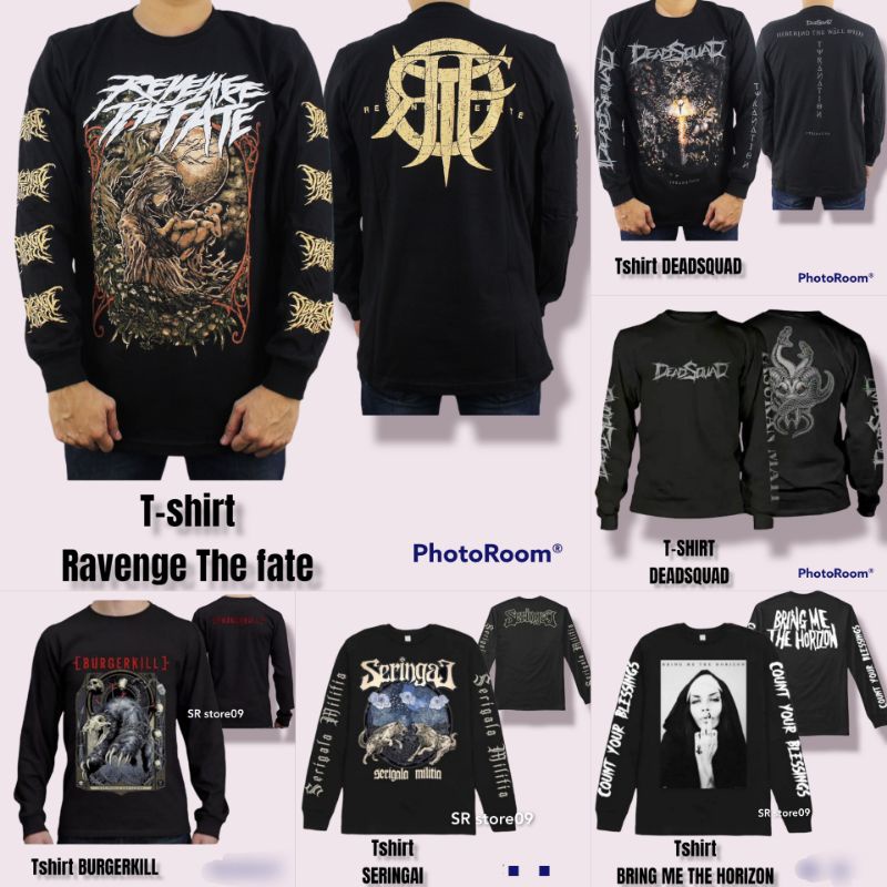 Kaos musik metal lengan panjang Deadsquad kaos band metal