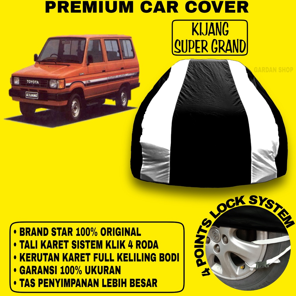 Body Cover KIJANG SUPER GRAND Sarung Strip SILVER Penutup Pelindung Bodi Mobil Kijang Super Grand PREMIUM