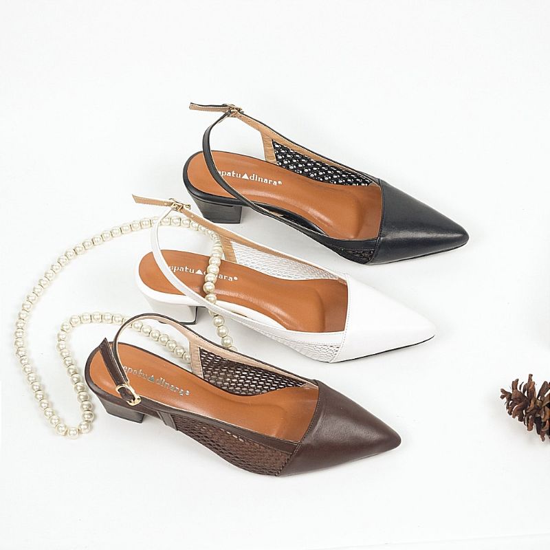 Sepatu Dinara  Nahda Sepatu Sandal Wanita  Mules  Heels 5 Cm