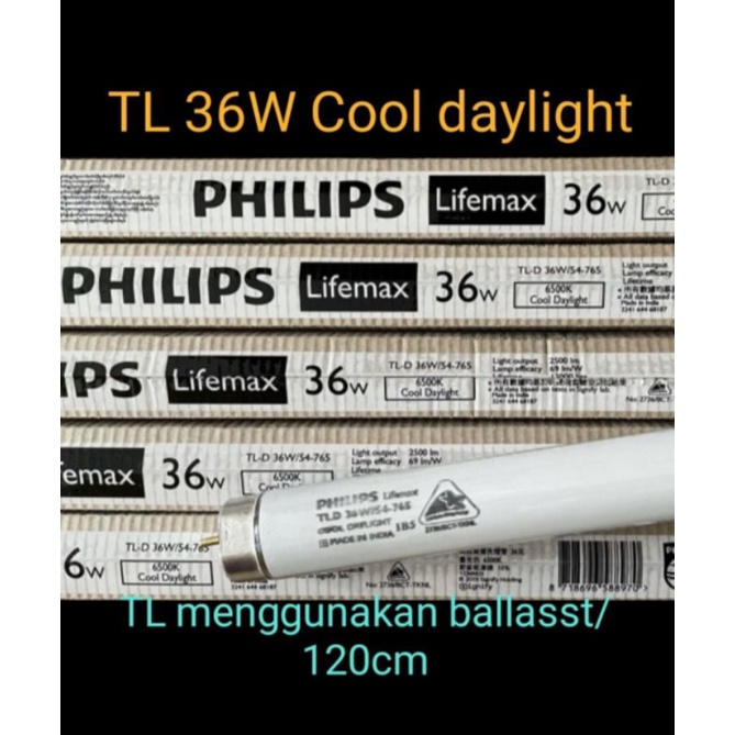 Lampu TL Tube Philips 36watt / Philips TL D-36w & 18w