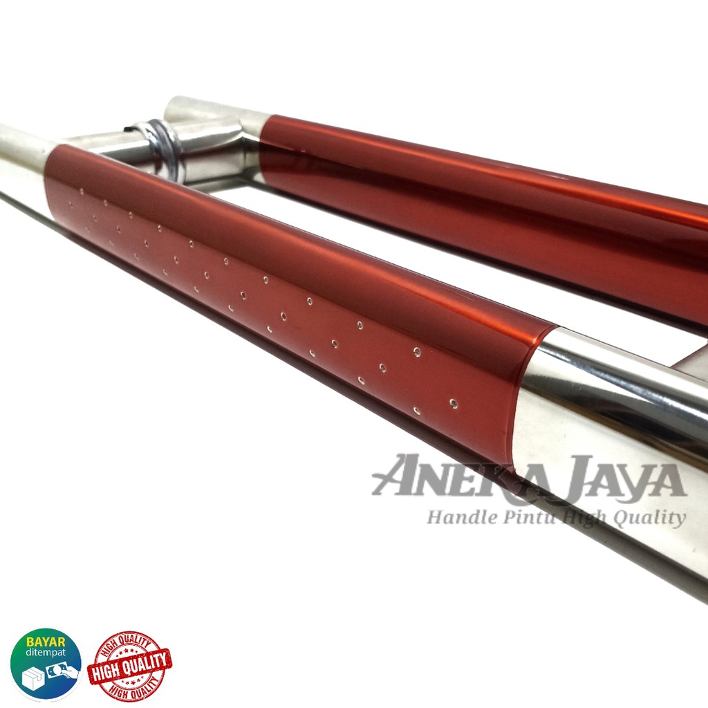 Handle pintu Baut tembus 45 cm merah Murah / Gagang pintu rumah / Pegangan pintu rumah