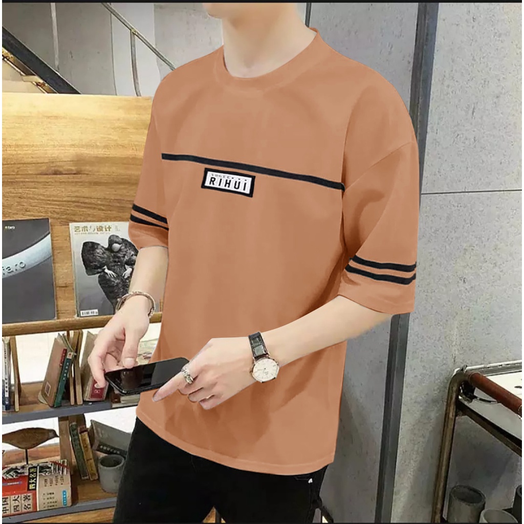 COD-baju pria terbaru baju keren size M|L ,XL,XXL baju rihui pendek baju terlaris fashion pria kekinian -covid.fashion