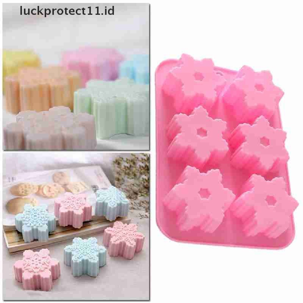 &lt; Luckprotect11. &lt; LuckproteksiCetakan Sabun Resin Bahan Silikon Bentuk Snowflake Natal