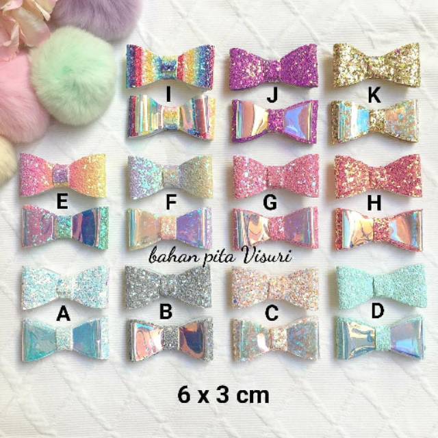 Bow Gliter Susun Mika 6 x 3 cm