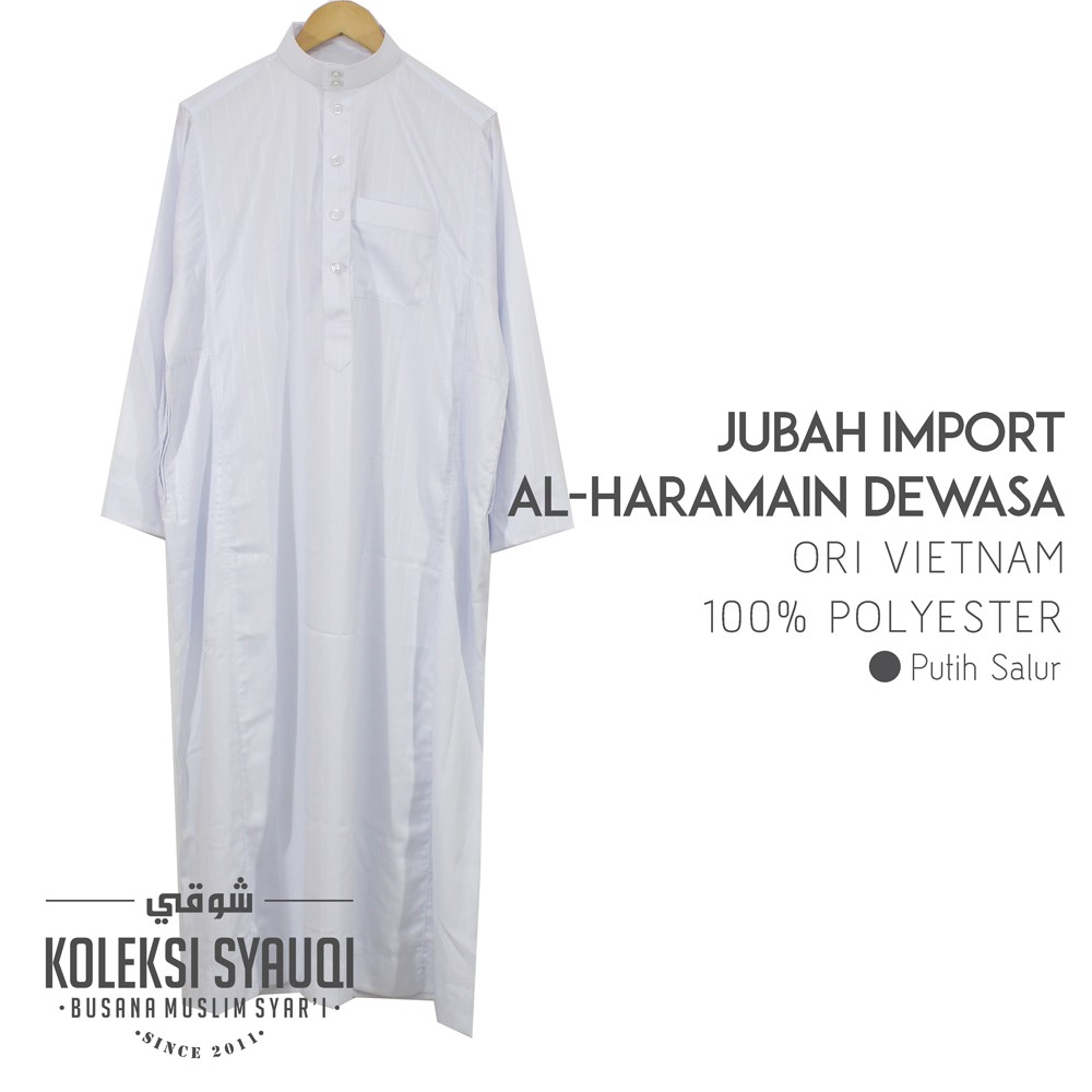 Jubah Import Pria AL-HARAMAIN Dewasa - Putih Salur