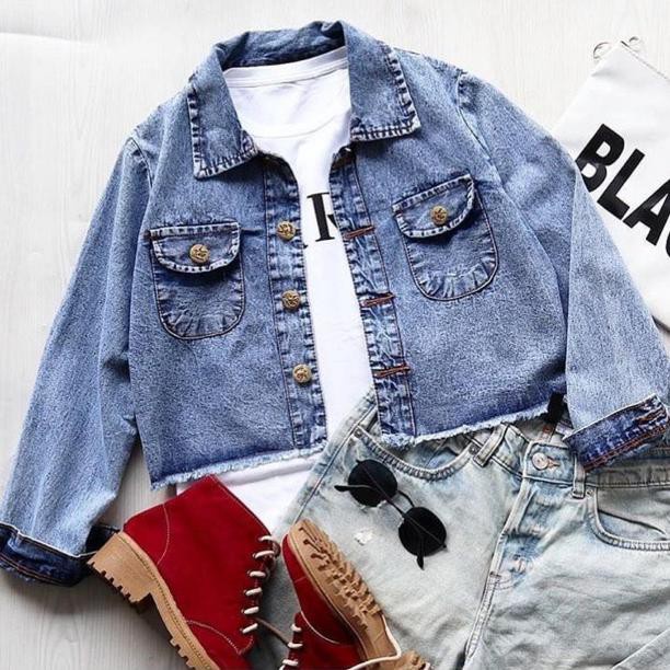 NIKITA DENIM JAKET, Crop Denim Jaket, Jaket Jeans Wanita, Jaket Denim Wanita, Jaket Denim Milea TERM