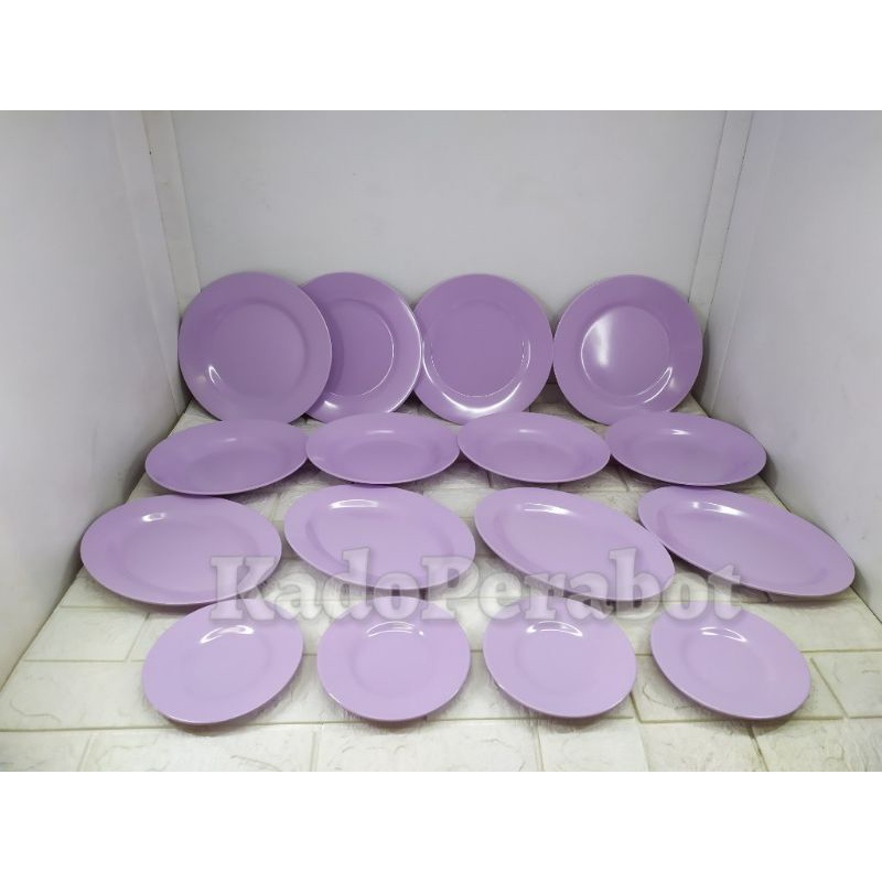 Kado Piring Makan Set - Piring set onyx violet 39Pcs - Piring Makan Mangkuk Saji Ungu - Piring Makan Melamin - Hampers Kado Rumah Baru