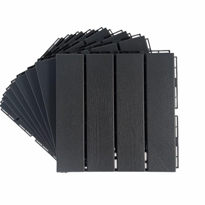 Runnen Ikea Dark Grey ukuran 30x30cm Decking Tile Portable / Lantai Bongkar pasang