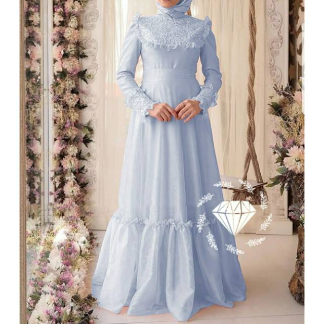 Maxi Musdalifah Abu - Dress Gamis Wanita Pesta Mewah Brukat