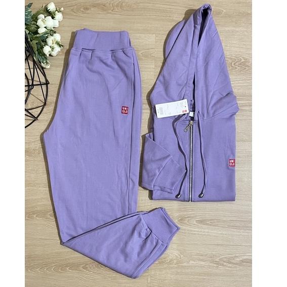 TNN.25Au22ᶠ– Oneset Uniqlo Setelan Uniqlo One Set Uniqlo Wanita Jaket Sweater Zipper Olahraga Wanita