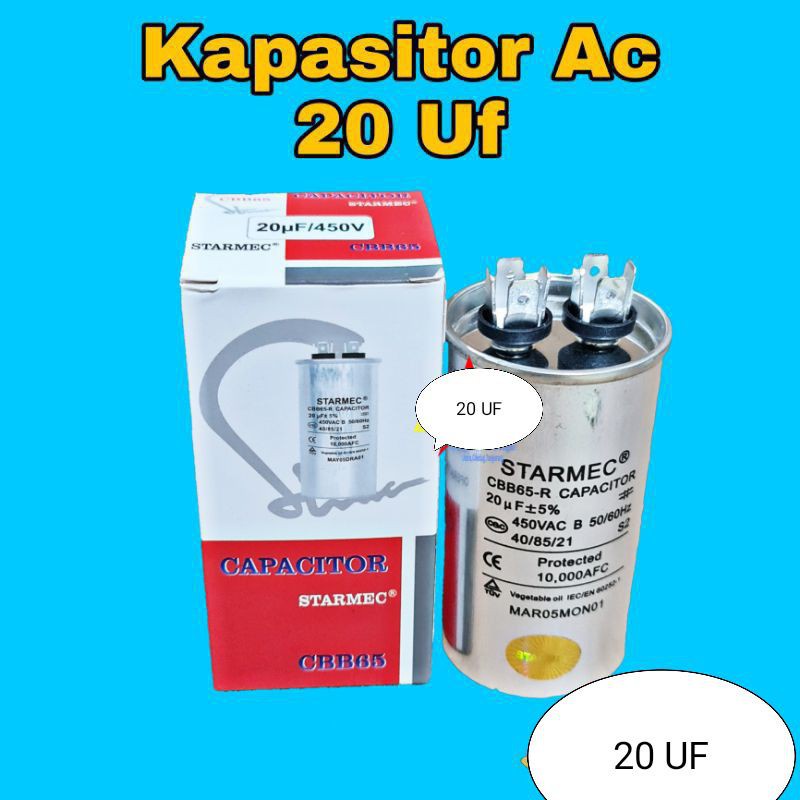 KAPASITOR AC 20 CAPASITOR AC 20UF CAPASITOR 20 UF 400/450 VAC