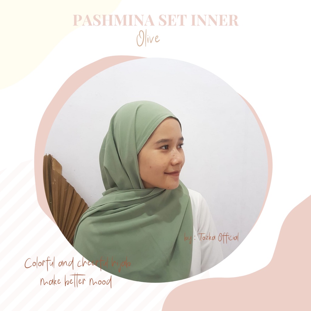 [Tozka] Pashmina set inner I Pashmina instan I hijab set ciput