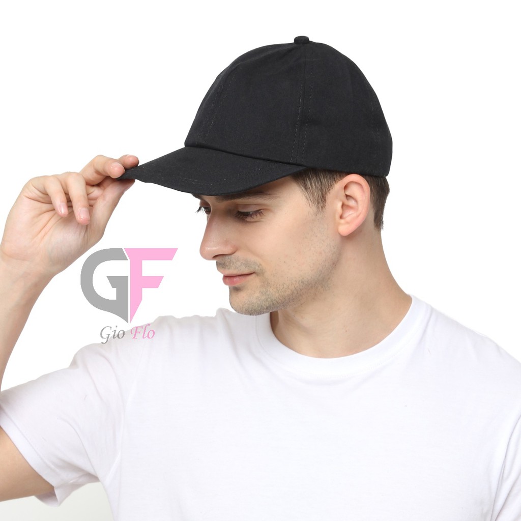 GIOFLO Topi Polos Unisex Twill Warna Modis Hitam / TOP 02