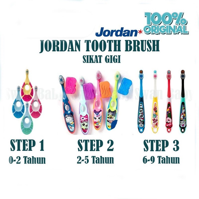 Jordan Toothbrush Sikat Gigi Jordan toothpste bayi anak HALAL MUI Sesuai rekomendasi Dokter Gigi Anak / Step 1 / Step 2 / Step 3 jordan odol bayi jacknjill  oral b oralb