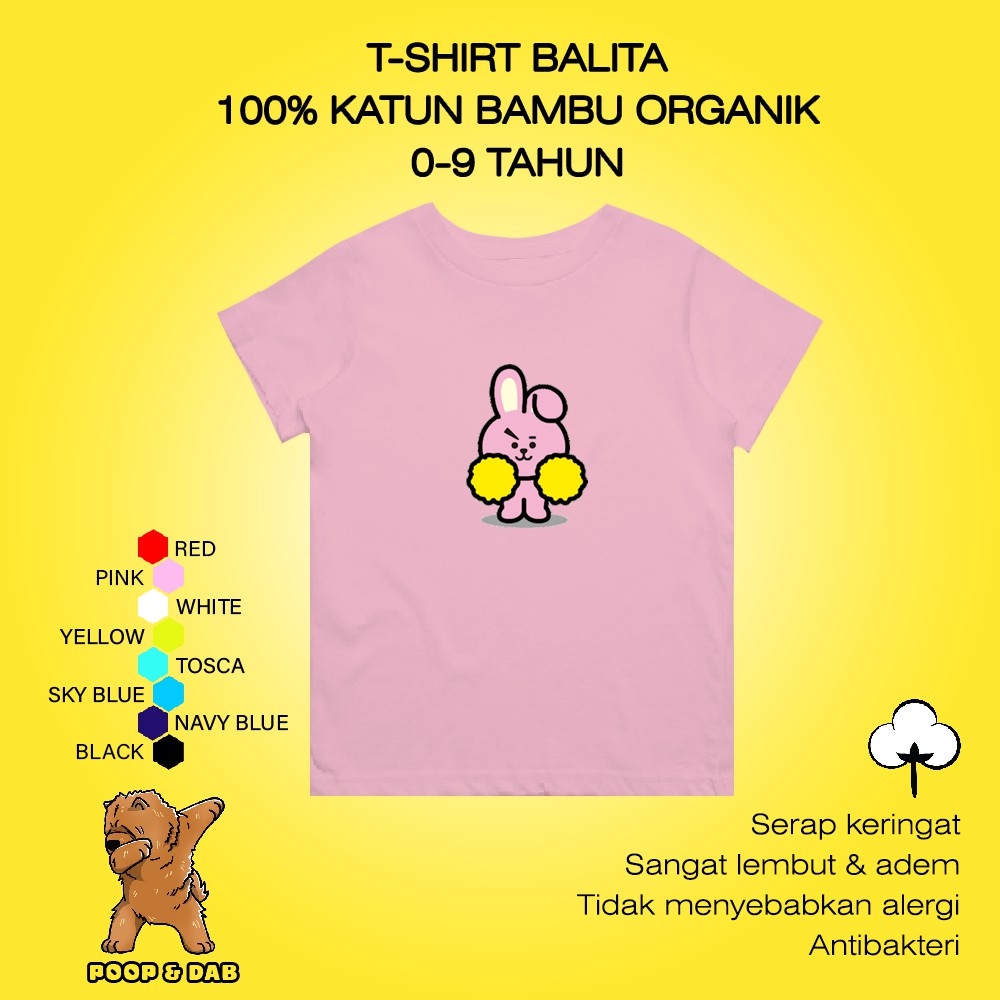 SHINZO - Baju Kaos Anak Balita - Tshirt BT21 Cooky - Kaos Cooky BT21 - Kids Tee - T Shirt Anak BT21