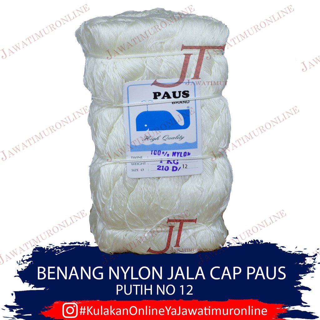 Benang Nilon - Benang Jahit Jala cap PAUS 12 Putih - Benang Nylon Jala