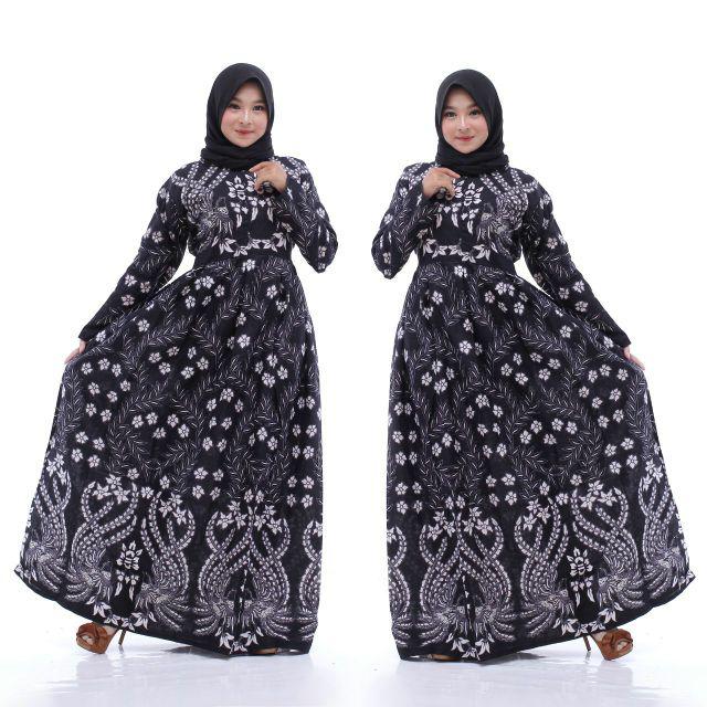 BATIK COUPLE GAMIS Maura Couple - Sania Ruffle Batik Couple ori Ndoro jowi DNT Garansi Termurah-Gamis mpret abu