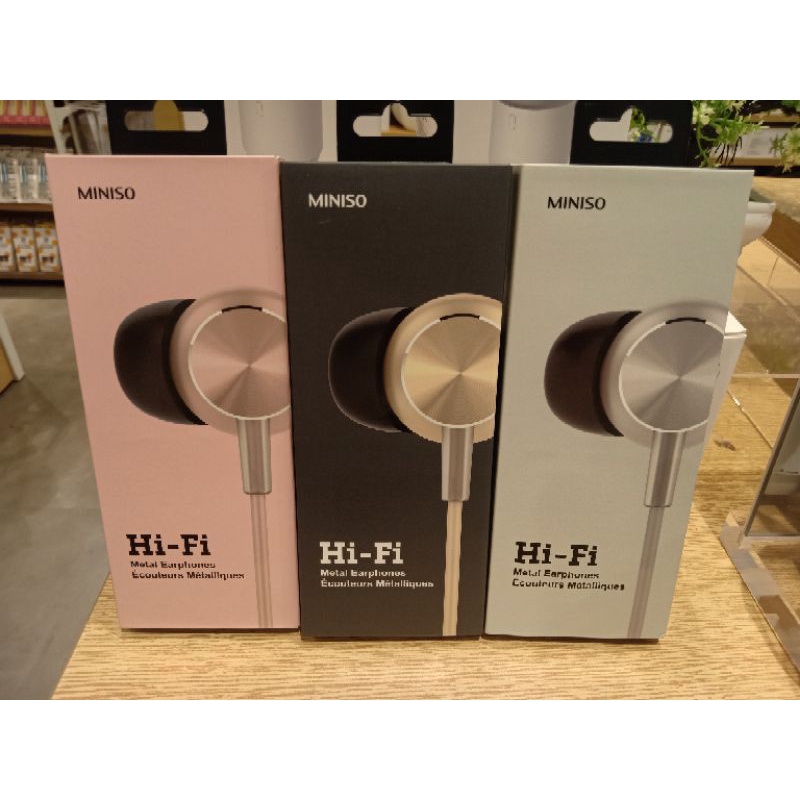 Miniso HiFi metal in ear earphones headset strong bass headset suara jernih earphones HiFi metal ear