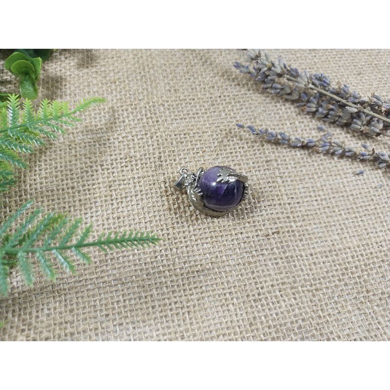 Liontin Batu Kecubung Kalimantan Ring Ukir Naga LIONTIN BOLA NAGA