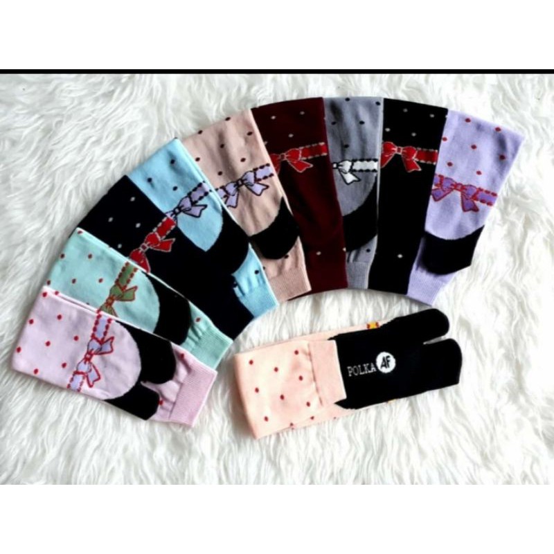 [BISA COD] kaos kaki jempol panjang motif POLKADOT batik