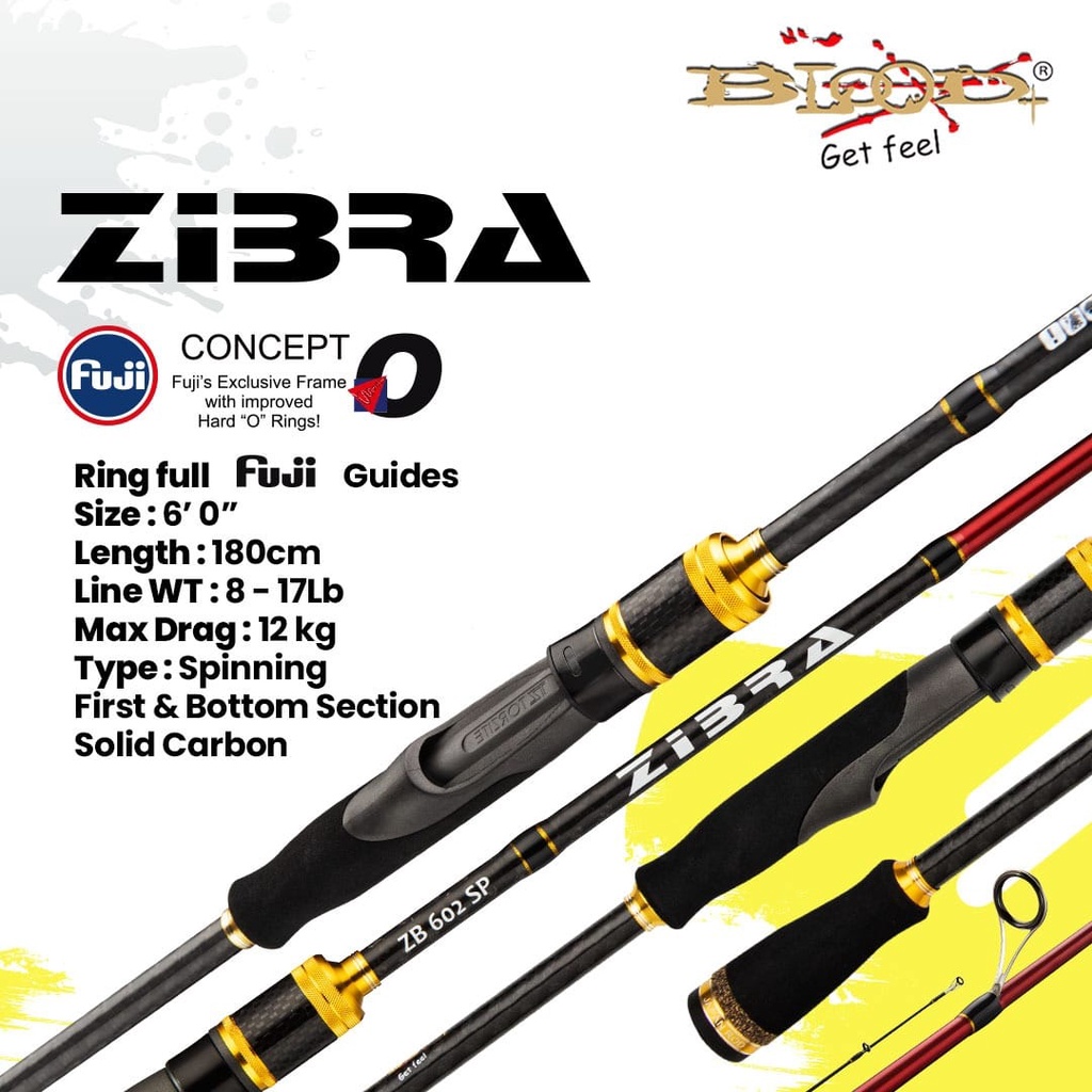 Rod SPINNING BLOOD ZIBRA 602 / 180cm (Line Test 8-17lbs)