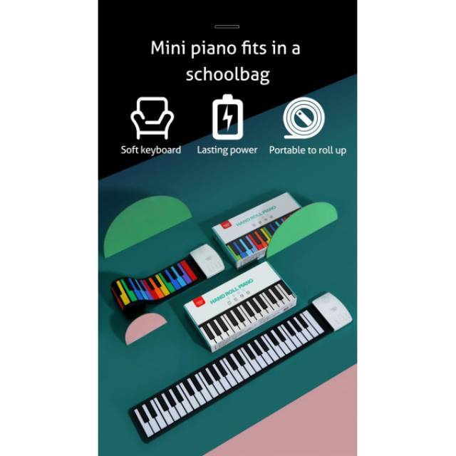 Beiens Piano Lipat Flexible Kids Digital Roll Up Keyboard 49 Key