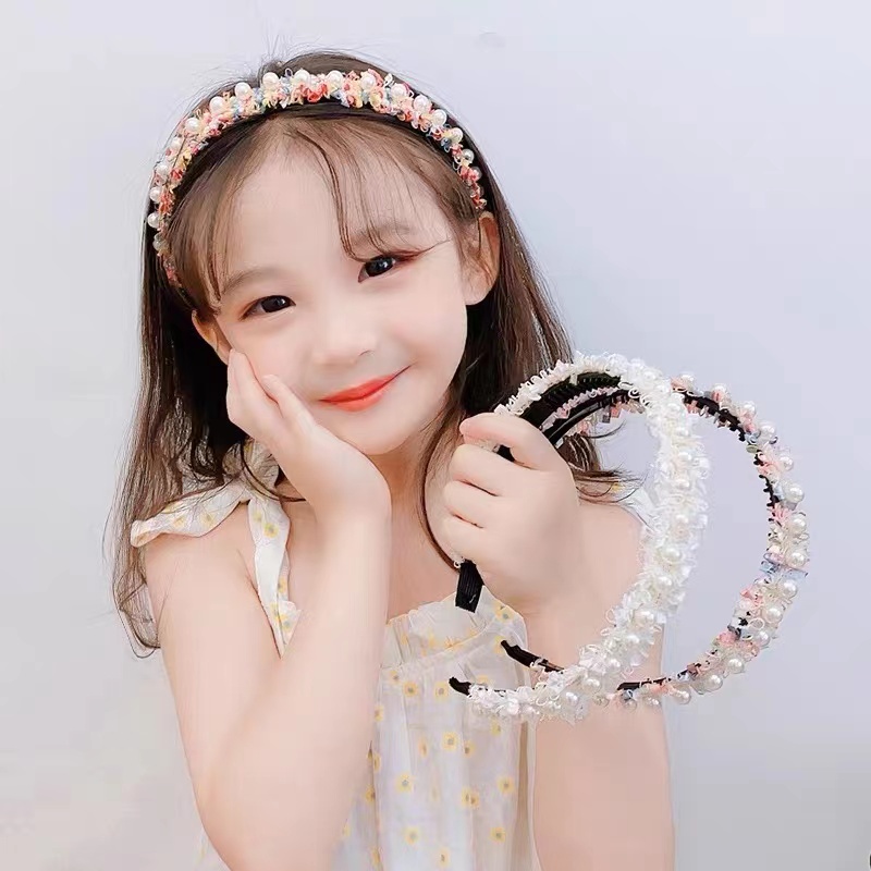 （Hello Girl)B18 Bando Anak Renda Mutiara Gaya Korea Import