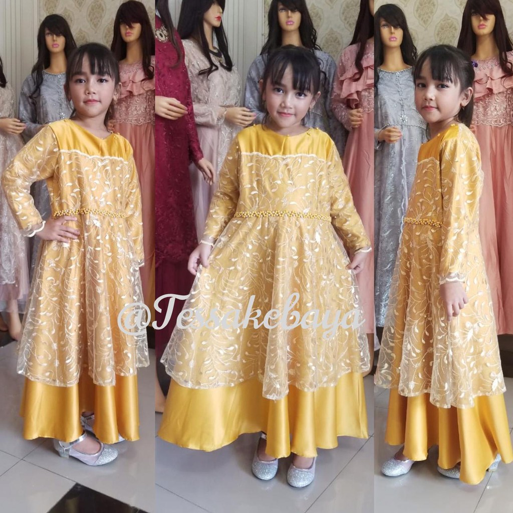 GAMIS ANAK TULLE MUTIARA BORDIR