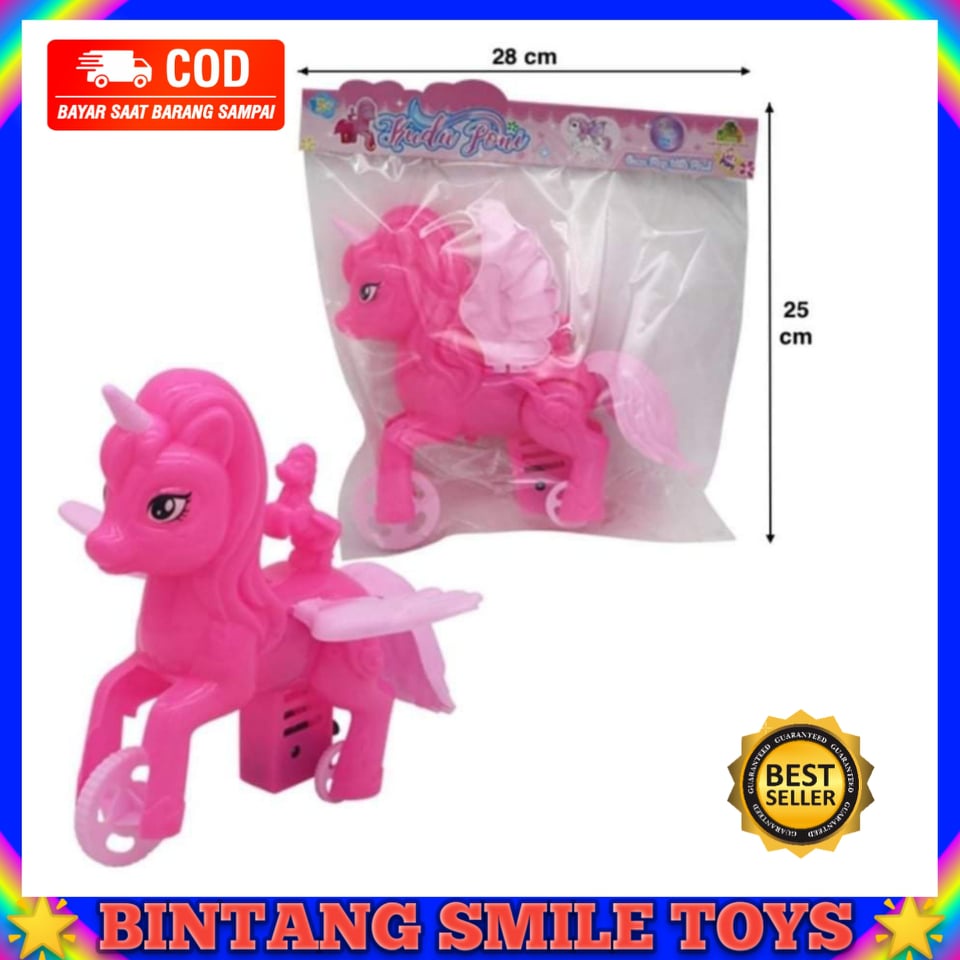MAINAN ANAK KUDA PONY TARIK / KUDA PONI DORONG TARIK BISA BUNYI KRING OCT 7231 PROMO TERMURAH COD SN