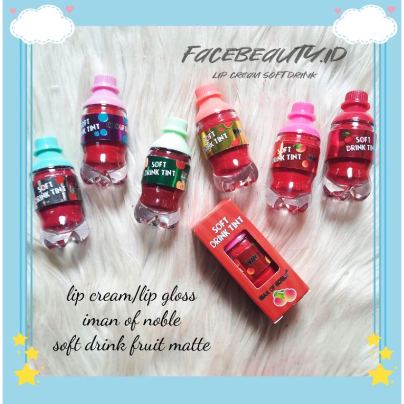 LIP GLOSS IMAN OF NOBLE SOFT DRINK MATTE/LIPGLOSS MATTE FRUIT BENTUK GALON 7041C