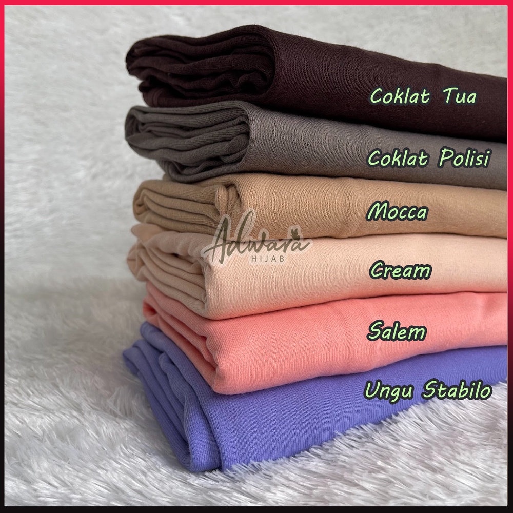 ADWARA HIJAB Jilbab Bergo Tali Kaos L Premium / Hijab Bergo Instan Tanpa Pet Bahan Tebal dan Adem