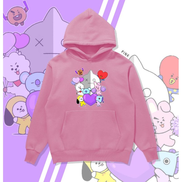 HOODIE BT21 GRUP FLEECE/HOODIE BTS PREMIUM/HOODIE UNISEX CEWE COWO