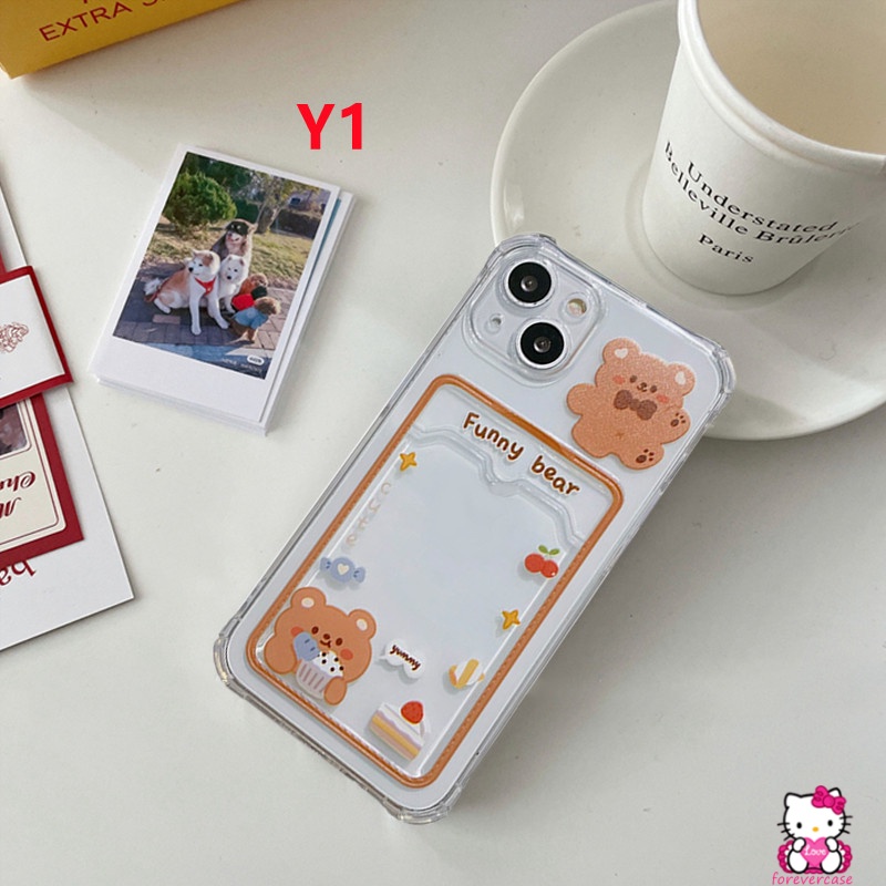 Soft Case TPU Transparan Motif Beruang Dan Kelinci Untuk IPhone 7 8 6 6s Plus 11 XR 13 12 Pro Max X XS Max SE 2020