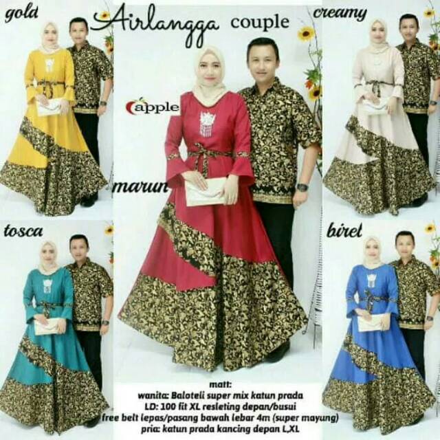 Model Baju Gamis Batik Couple Pasangan