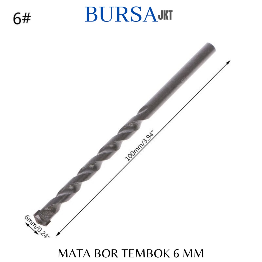 MATA BOR BESI BETON TEMBOK HSS DRILL MANSONRY 6 MM