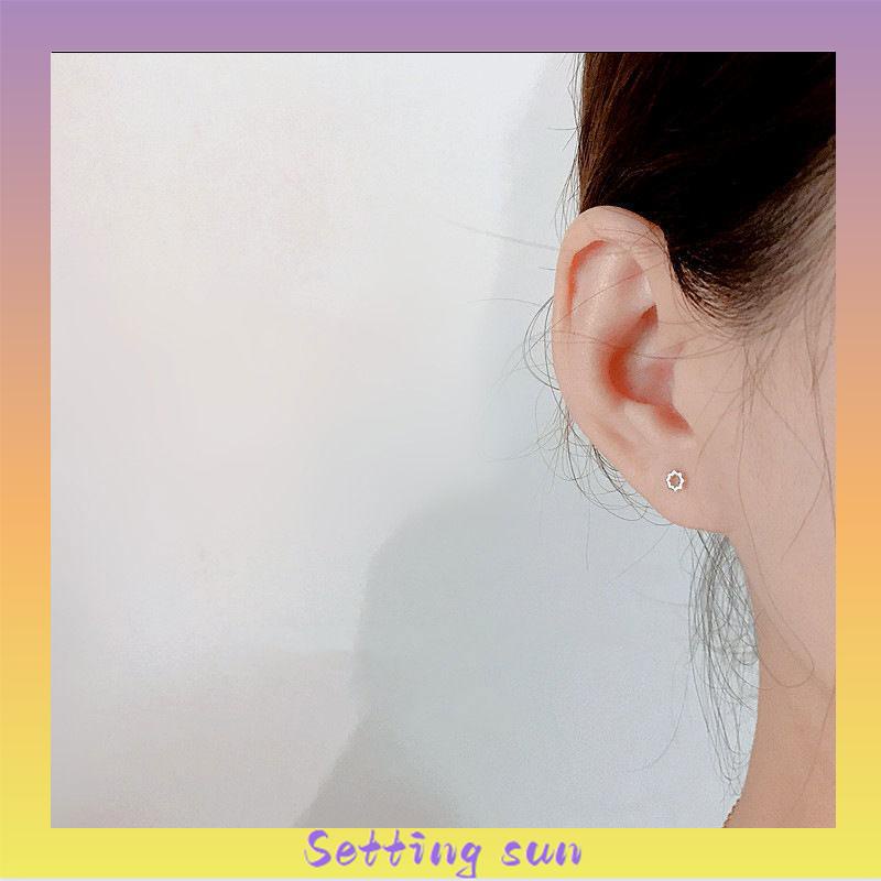 Mini S925 Cinta Bintang Anting Sederhana Fashion Anting-Anting Perhiasan Wanita Anting TN