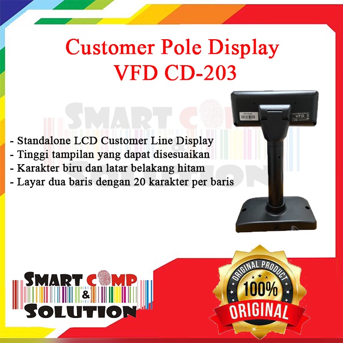 Customer Pole Display VFD CD203 / CD203 monitor tambahan