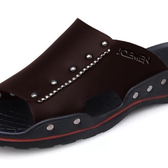 Termurah STYLE TERBARU Sandal Slide Kulit Pria 100% Original Branded Joemen Sendal Slop Selop Import